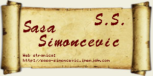 Saša Simončević vizit kartica